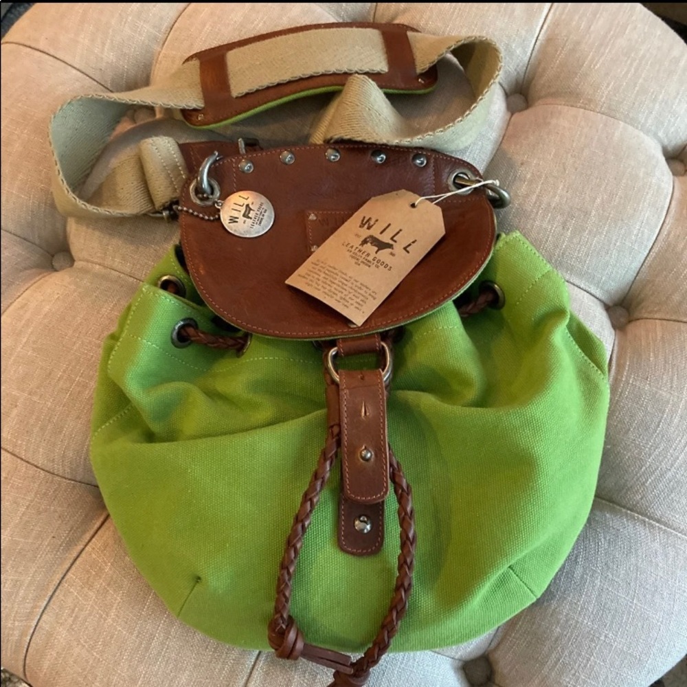 🌿Will Leather Goods- Leather/Canvas Crossbody Bag🌿